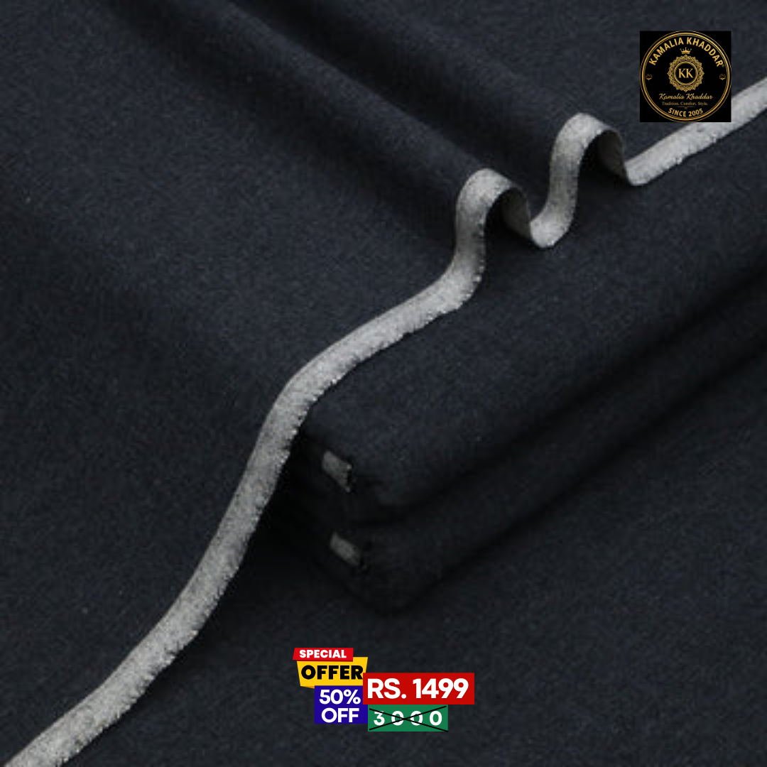 Charcoal Black Original Kamalia Khaddar – Men’s Unstitched Suit