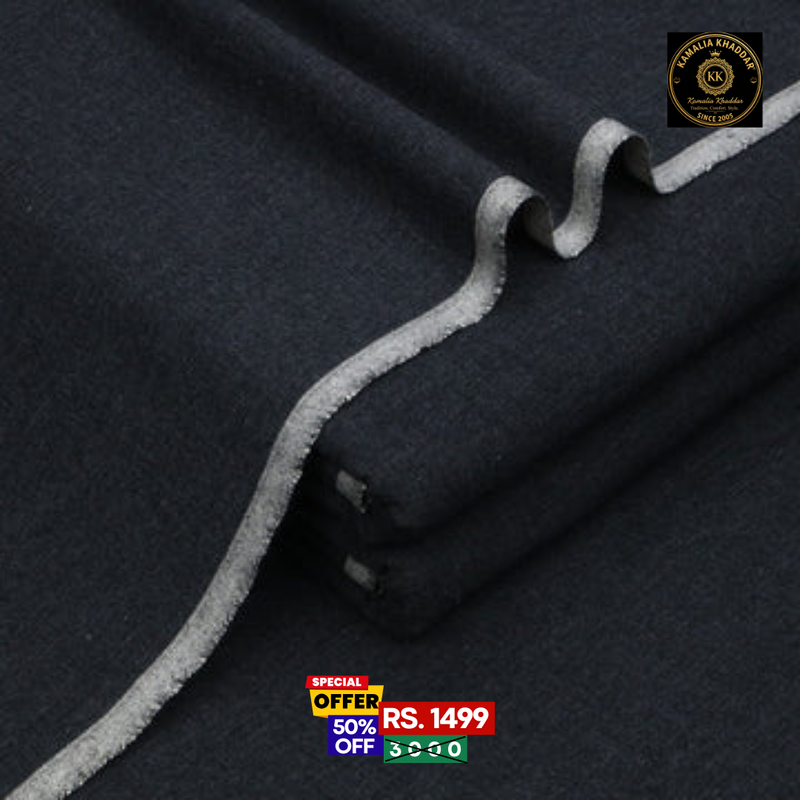 Charcoal Black Original Kamalia Khaddar – Men’s Unstitched Suit