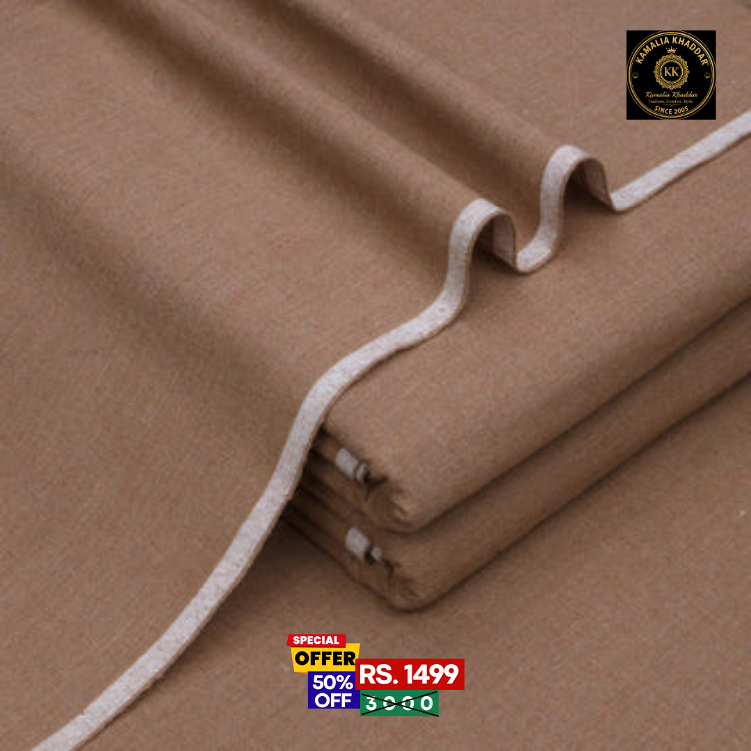 Tan Brown Original Kamalia Khaddar – Men’s Unstitched Suit