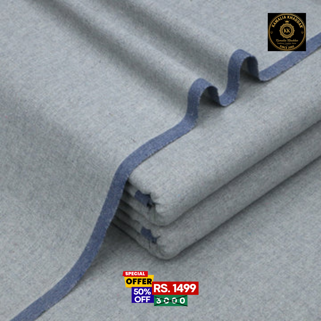 Ash Gray Original Kamalia Khaddar – Men’s Unstitched Suit