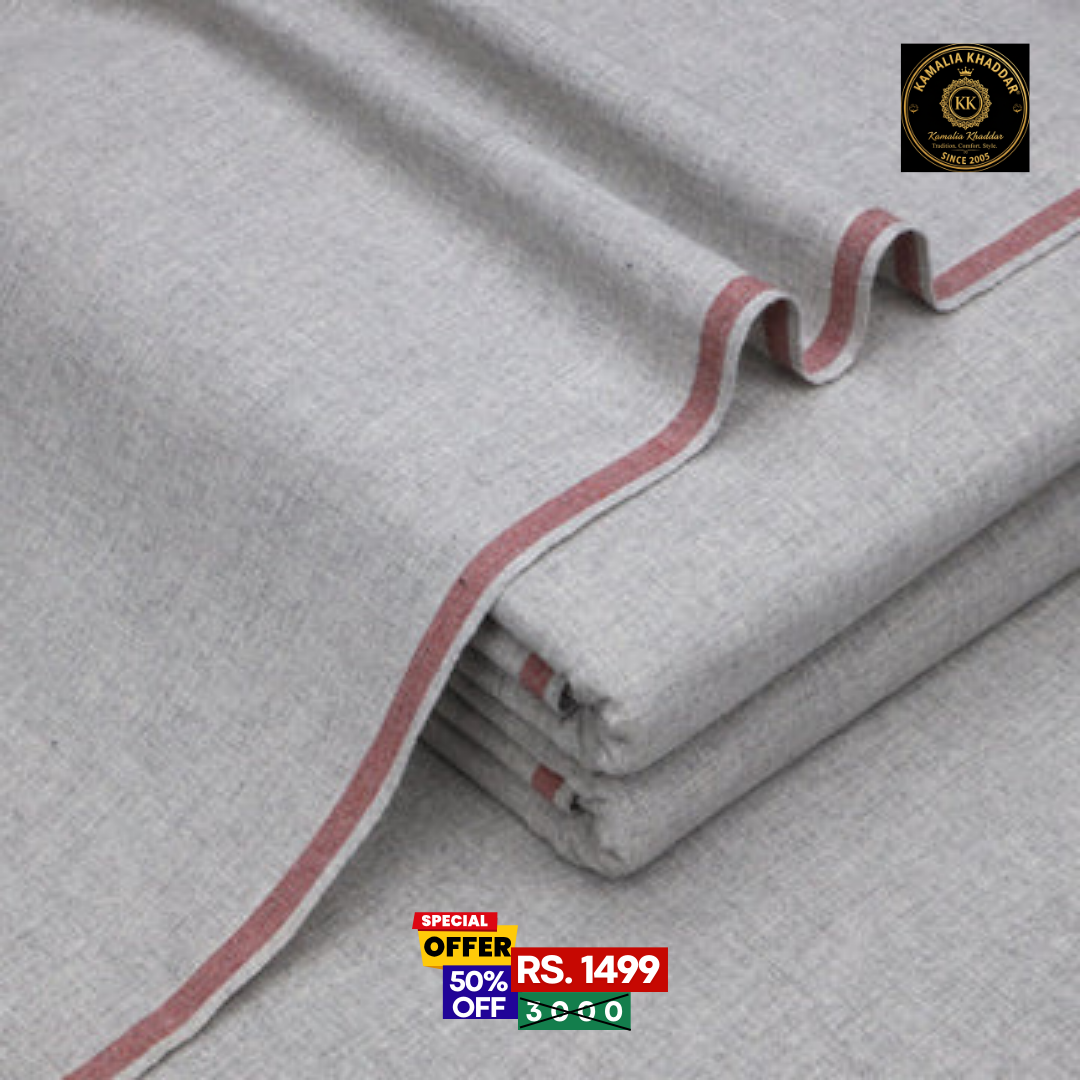 Mist Gray Original Kamalia Khaddar – Men’s Unstitched Suit