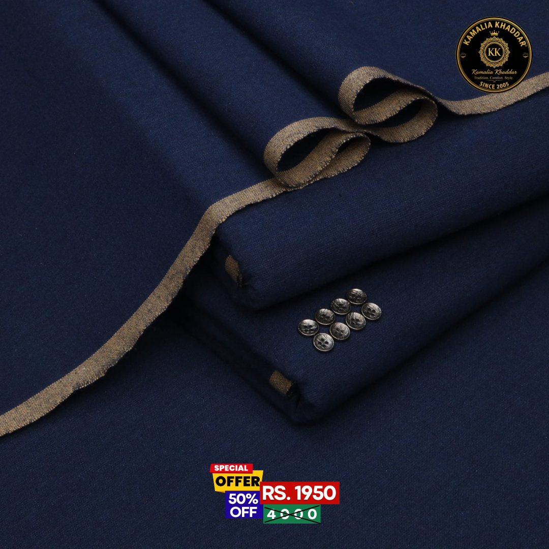 Navy Blue  Khaddar | Men’s Unstitched Khaddar Suits
