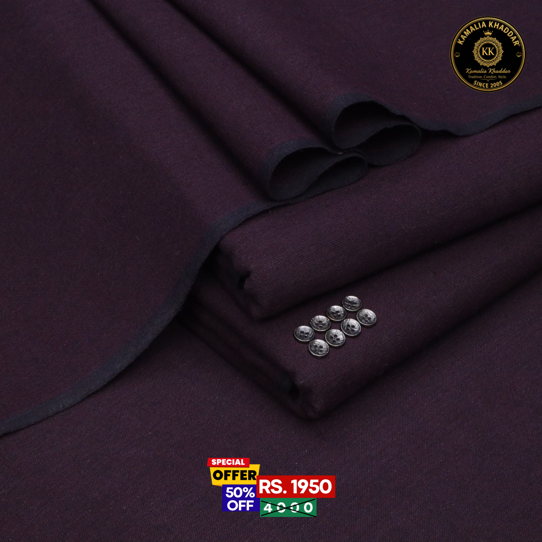 Deep Maroon Khaddar | Men’s Unstitched Khaddar Suits