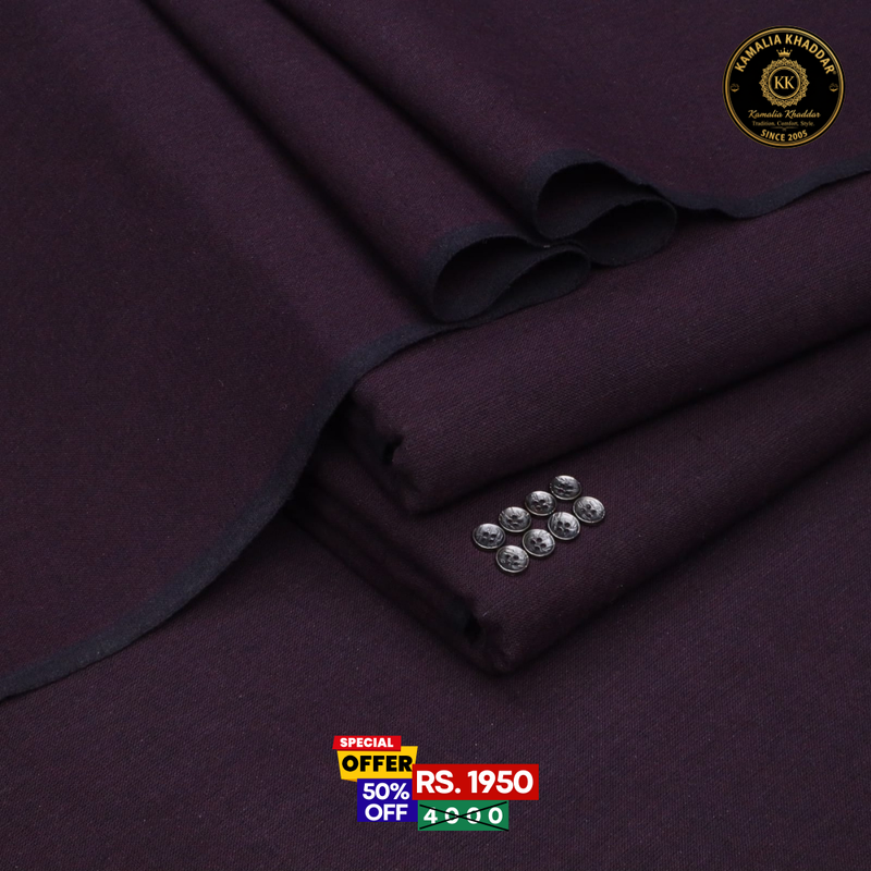 Deep Maroon Khaddar | Men’s Unstitched Khaddar Suits