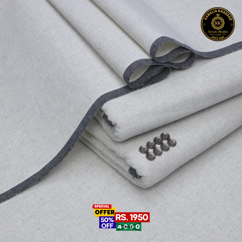Silver Grey Original Khaddar | Men’s Unstitched Khaddar Suits