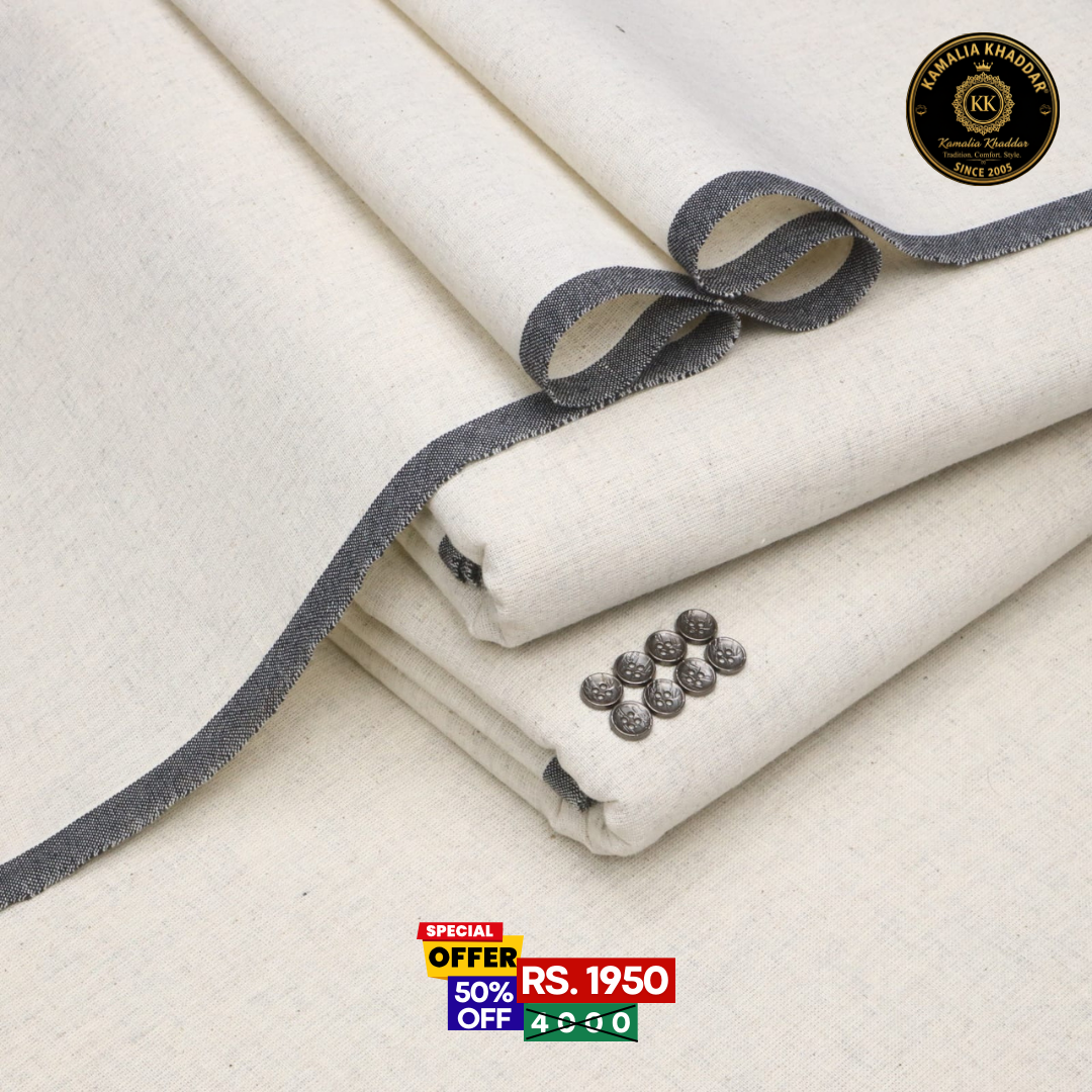 Off White Original Khaddar | Men’s Unstitched Khaddar Suits
