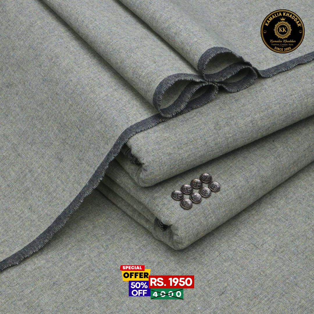 Slate Grey Original Khaddar | Men’s Unstitched Khaddar Suits