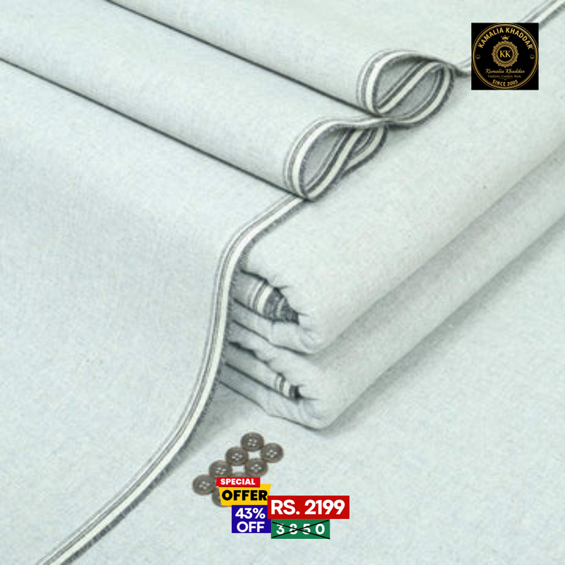 Silver Grey Goli Khaddar - Men’s Unstitched Suit