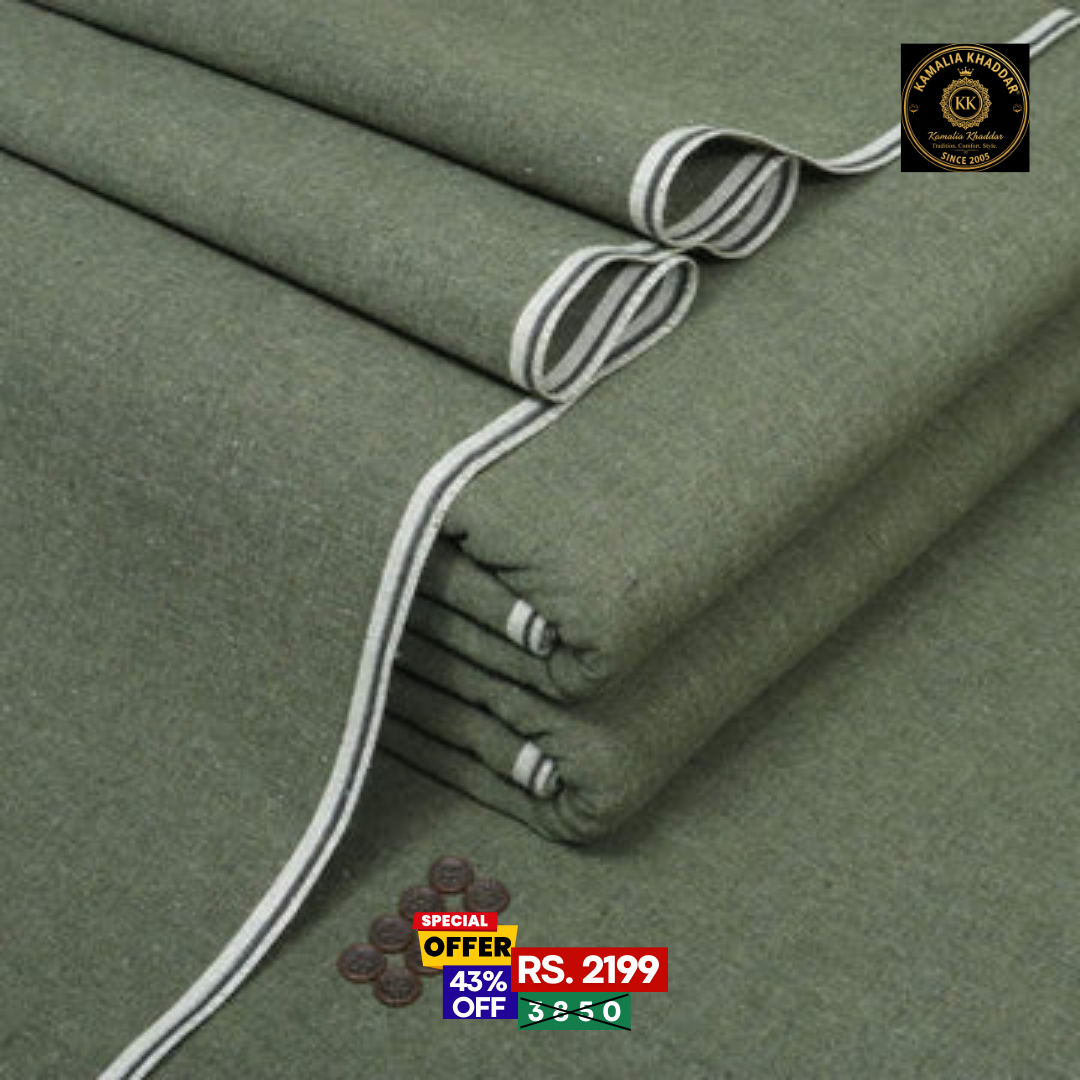 Sage Green Goli Khaddar - Men’s Unstitched Suit