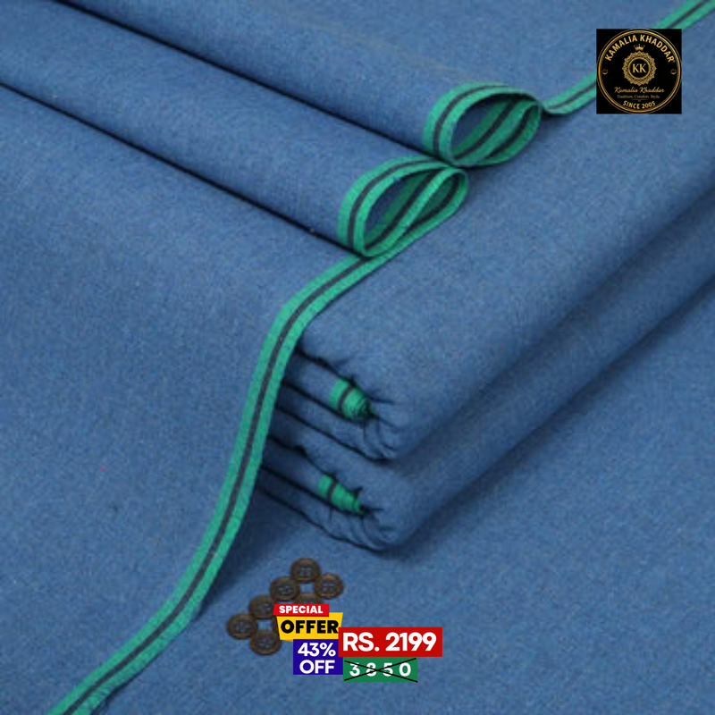 Slate Blue Goli Khaddar - Men’s Unstitched Suit