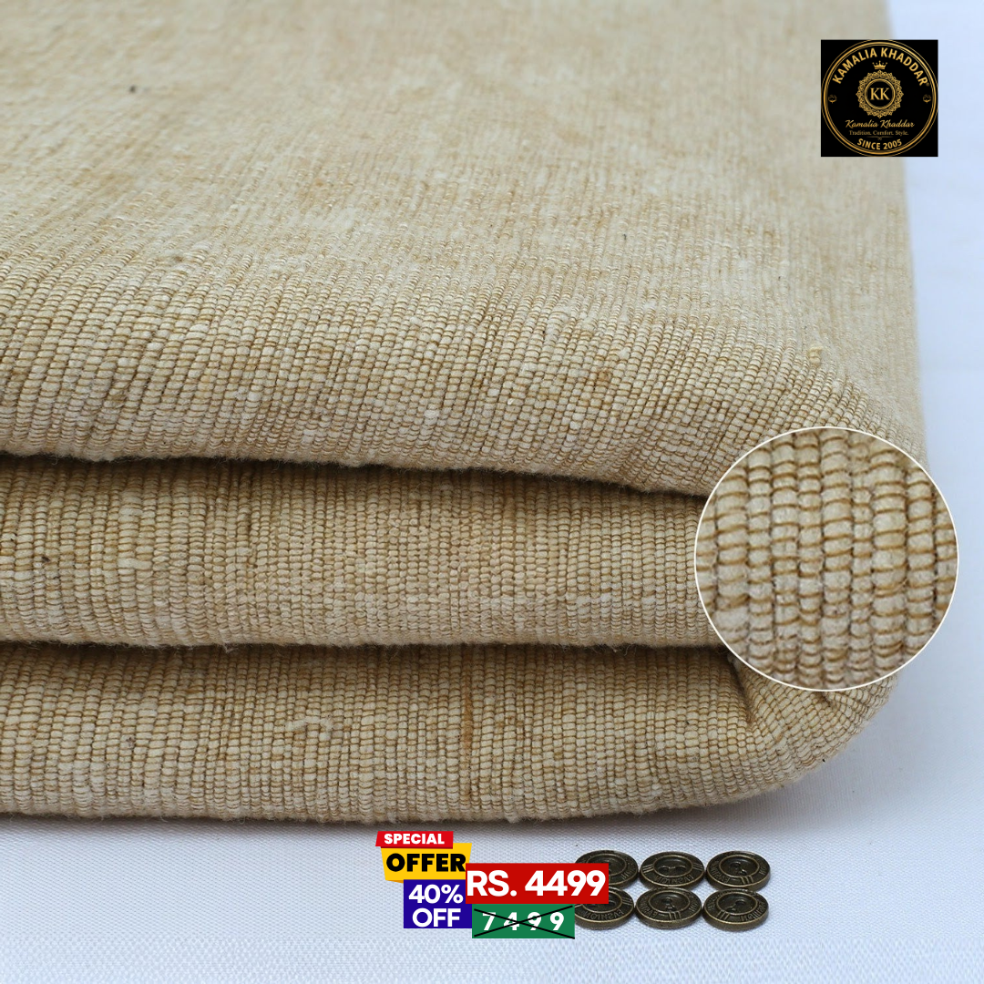 Warm Off White Khaddi Handmade Khaddar | Premium Winter Wear