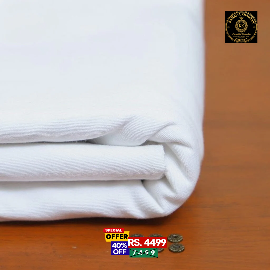 Pure White Khaddi Handmade Khaddar | Premium Winter Wear