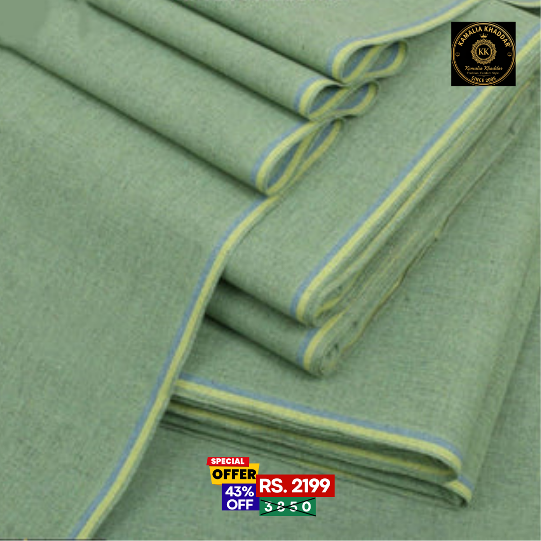 Olive Green Goli Khaddar - Men’s Unstitched Suit