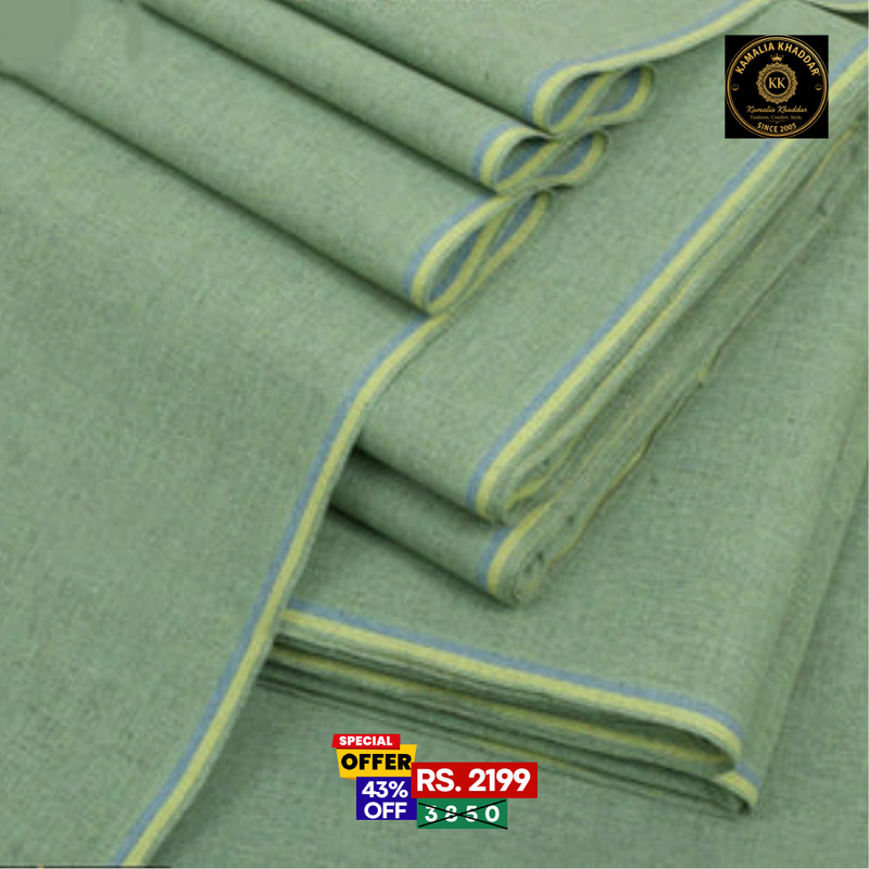 Olive Green Goli Khaddar - Men’s Unstitched Suit