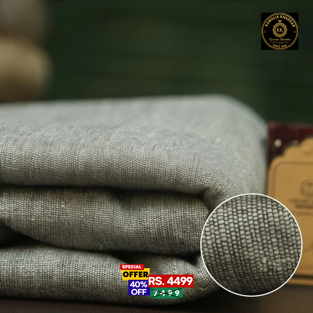 Grey Melange Khaddi Handmade Khaddar | Premium Winter Wear