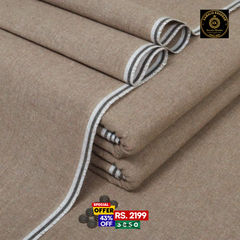 Sand Beige Goli Khaddar - Men’s Unstitched Suit