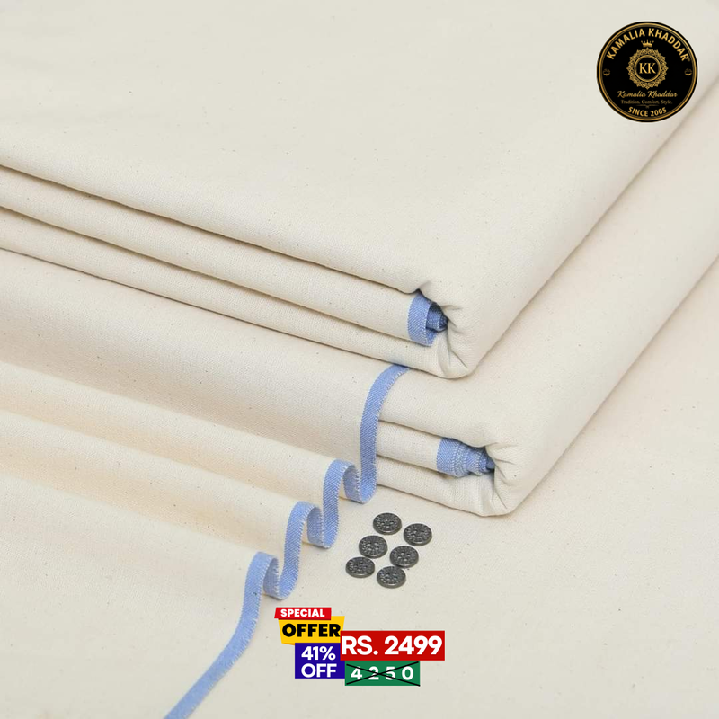 Cream Goli  Khaddar - Men’s Unstitched Suit