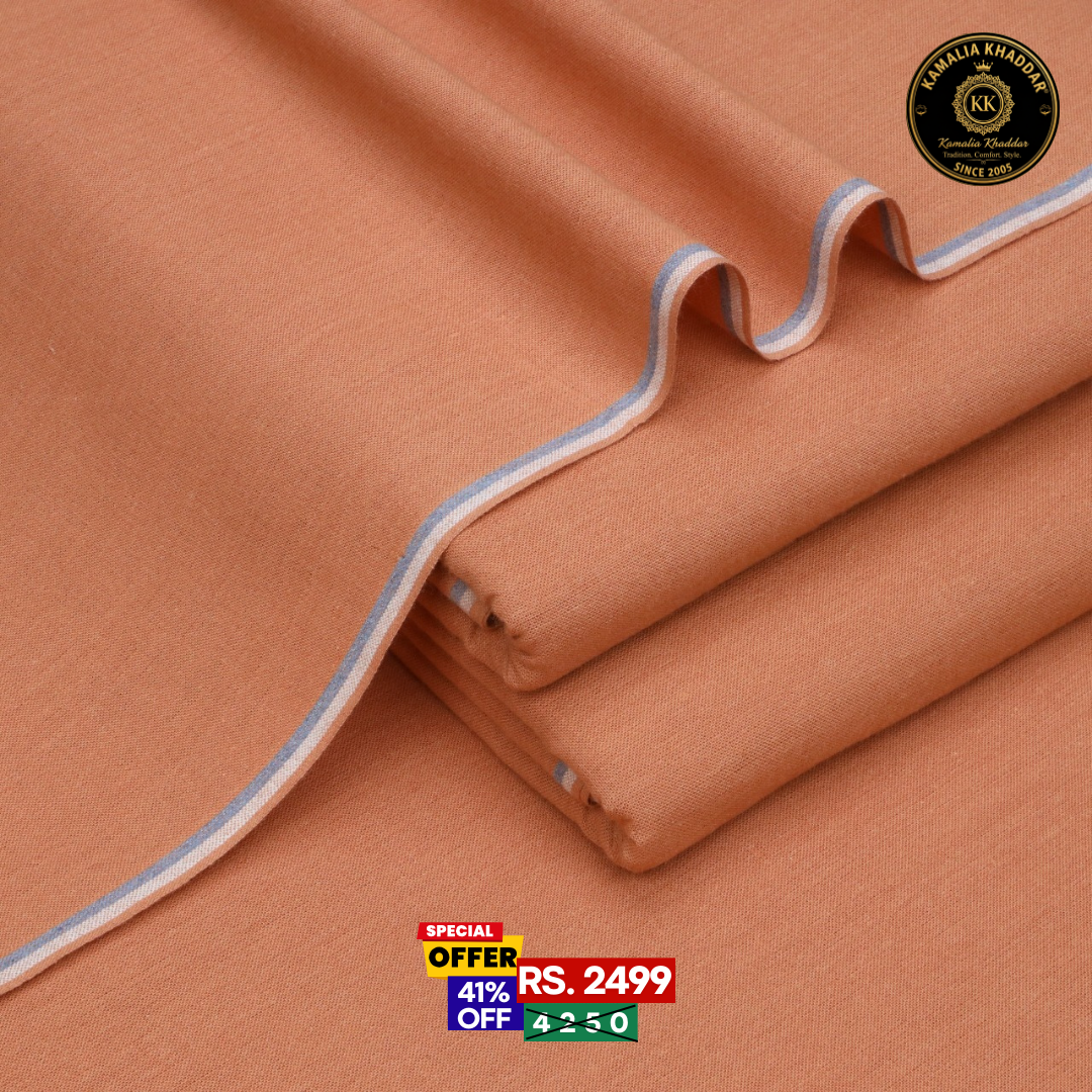 Dusty Peach Goli Khaddar - Men’s Unstitched Suit