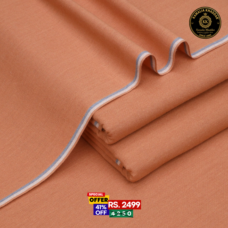 Dusty Peach Goli Khaddar - Men’s Unstitched Suit