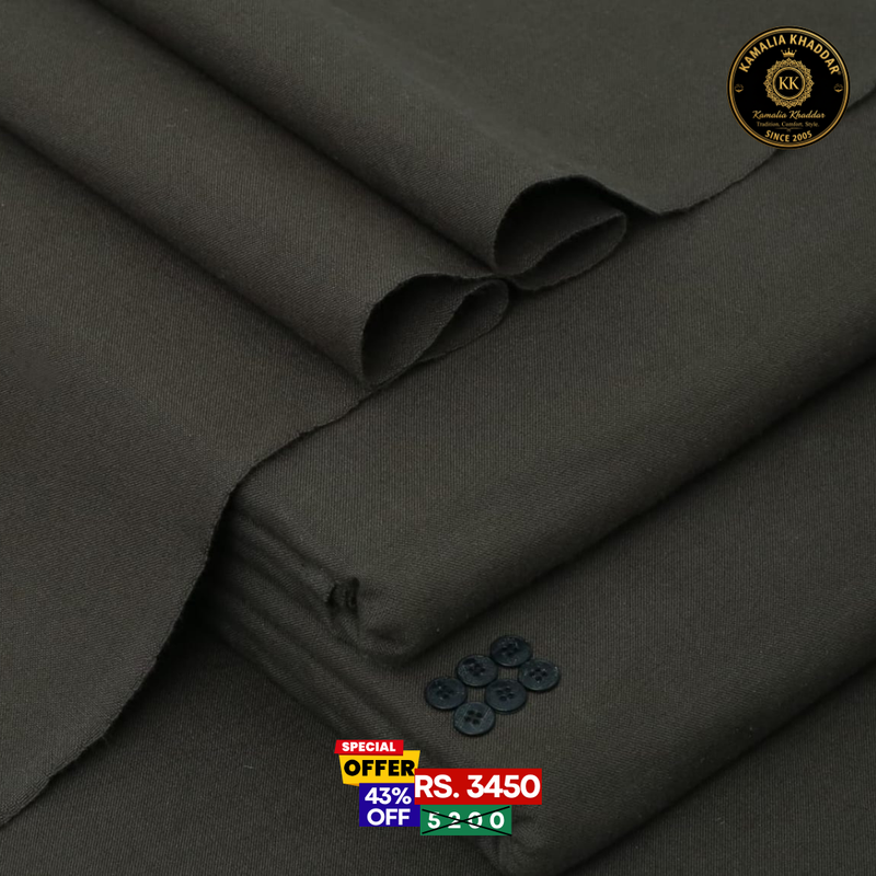Mocha Brown Classic Premium Khaddar - Men’s Unstitched Suit