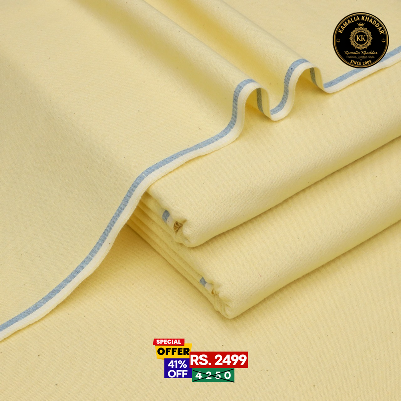Light Yellow Goli Khaddar - Men’s Unstitched Suit