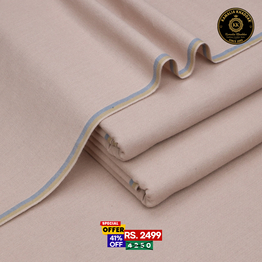 Light Pink Goli  Khaddar - Men’s Unstitched Suit