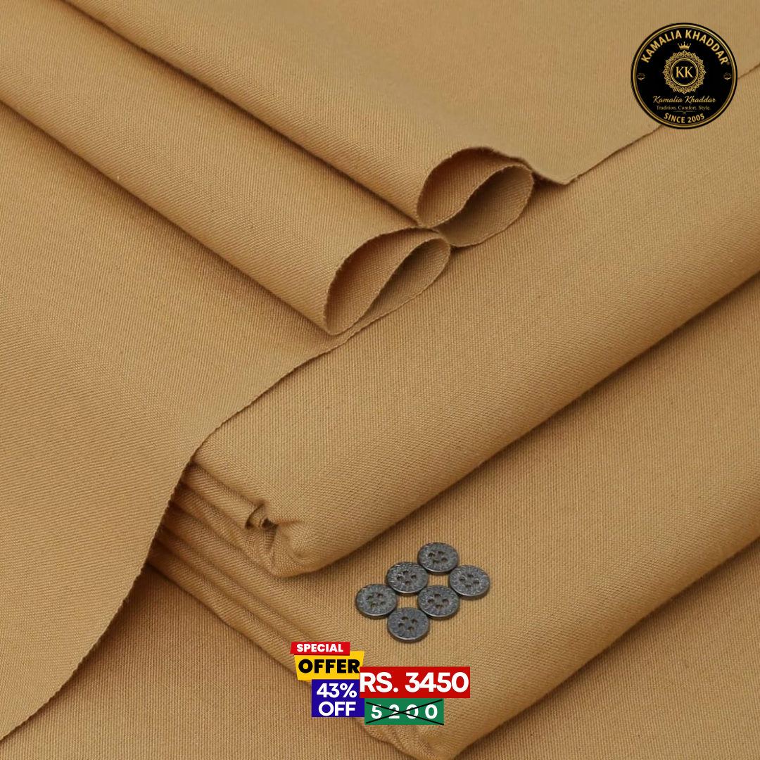 Camel Brown Classic Premium Khaddar - Men’s Unstitched Suit
