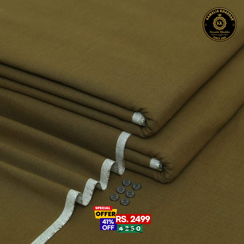 Walnut Green Goli Khaddar - Men’s Unstitched Suit