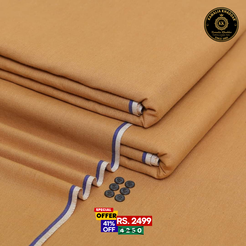 Camel Goli Khaddar - Men’s Unstitched Suit