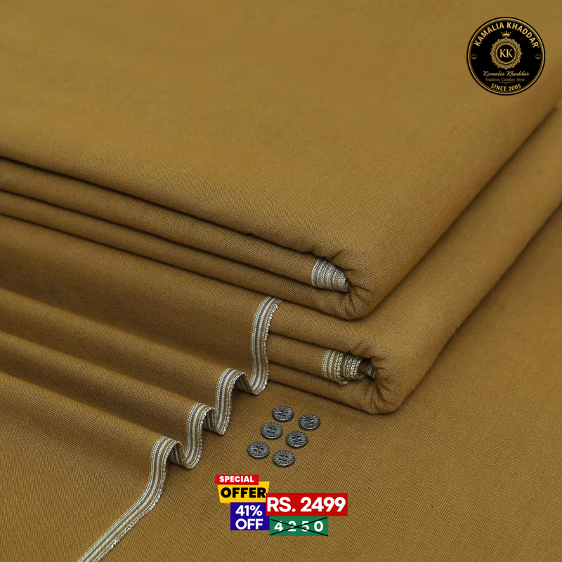 Deep Brown Goli Khaddar - Men’s Unstitched Suit
