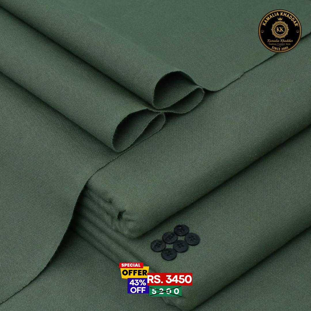 Light Green Classic Premium Khaddar - Men’s Unstitched Suit