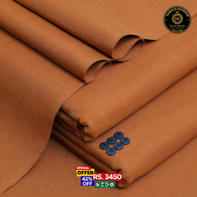 Rust Camel Classic Premium Khaddar - Men’s Unstitched Suit